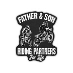 Father and Son Riding Partners for Life Dirt Bike  Sticker (Peel N' Stick)